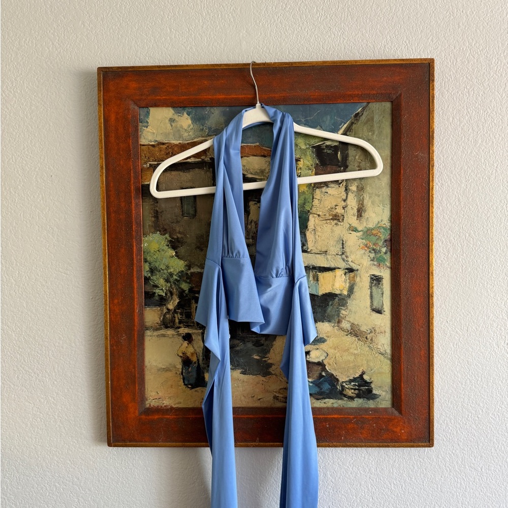 Princess Polly Sky Blue Halter Top